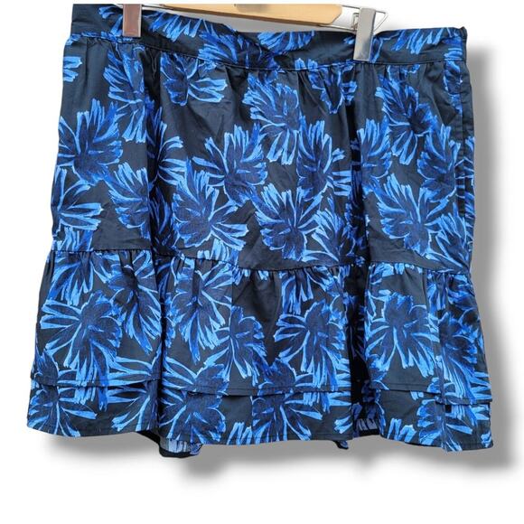 Who What Wear Women's blue floral Tiered Short Skirt - xl - Picture 1 of 7